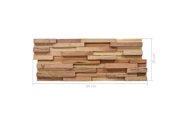 3D Veggkledninger 10 stk 1,08 m² heltre teak - Innredning - Veggdekorasjon