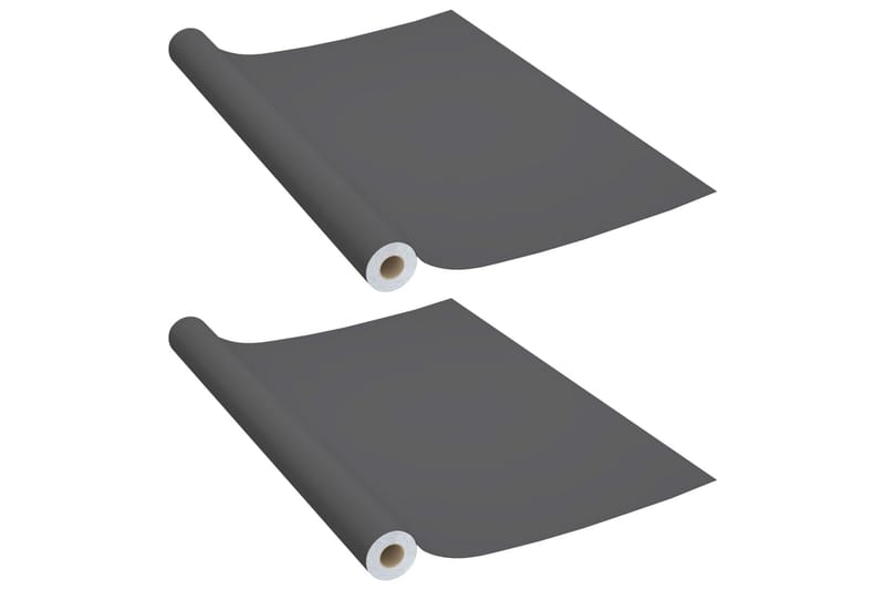 Selvklebende møbelfolier 2 stk 500x90 cm PVC grå - Grå - Flisdekor - Dekorfolie