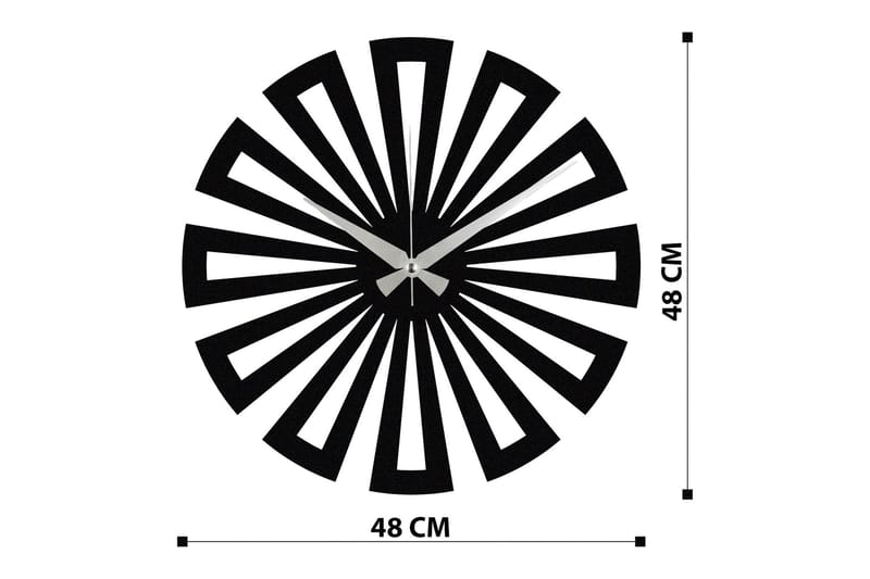Achterdis Veggklokke Firekantet Mønster - Svart - Innredning - Veggdekorasjon - Veggklokke