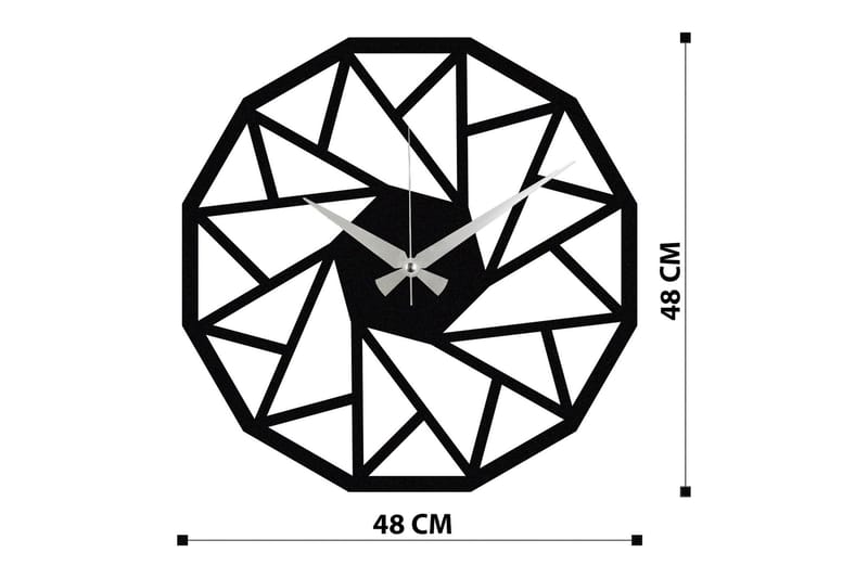 Achterdis Veggklokke Triangel Mønster - Svart - Innredning - Veggdekorasjon - Veggklokke