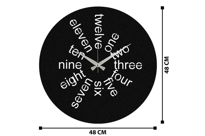 Hati - Svart - Innredning - Veggdekorasjon - Veggklokke