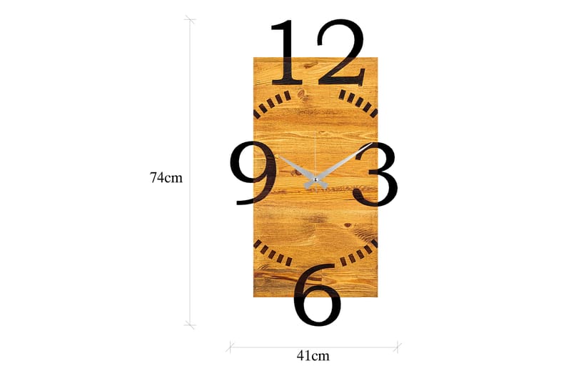 Wooden Clock 2 - Svart/Valnøtt - Innredning - Veggdekorasjon - Veggklokke