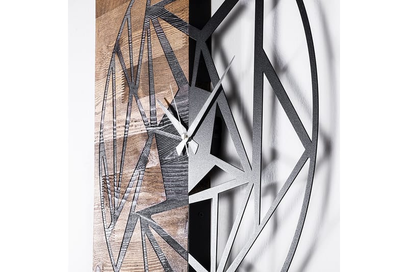 Wooden Clock 36 - Svart/Valnøtt - Innredning - Veggdekorasjon - Veggklokke