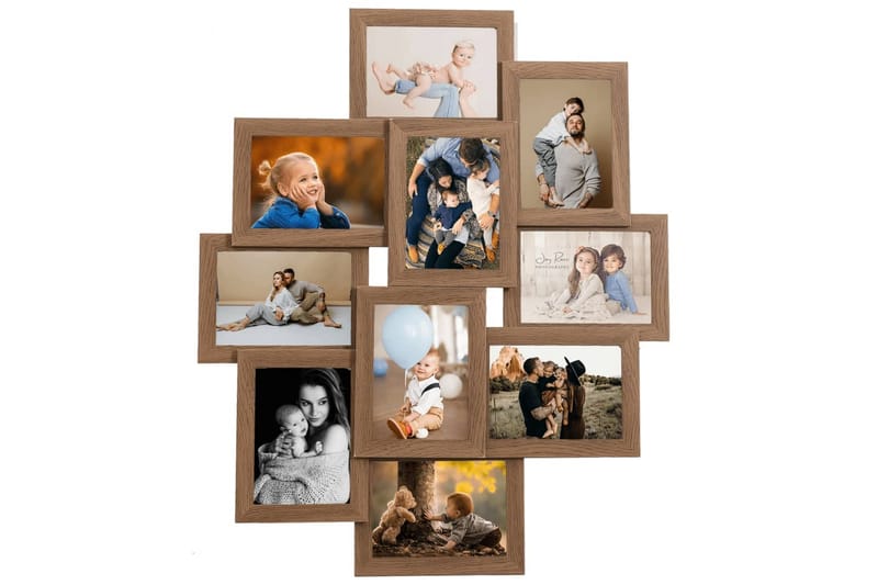 Fotorammekollasj for 10x(10x15 cm) bilde MDF - Brun - Innredning - Veggdekorasjon - Rammer - Collageramme