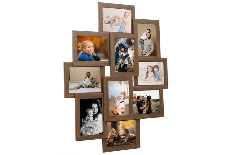 Fotorammekollasj for 10x(13x18 cm) bilde MDF - Brun - Innredning - Veggdekorasjon - Rammer - Collageramme