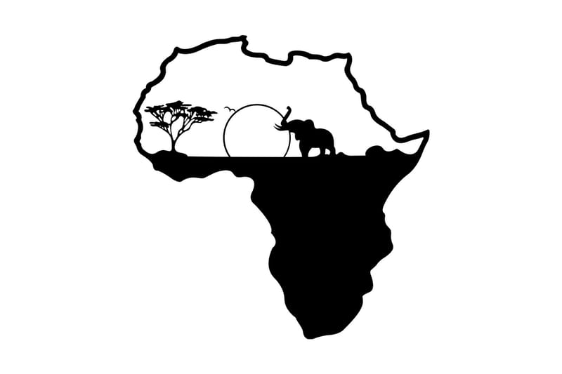 African 1 Veggdekor - Svart - Innredning - Veggdekorasjon - Skilt - Metallskilt