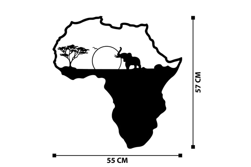 African 1 Veggdekor - Svart - Innredning - Veggdekorasjon - Skilt - Metallskilt