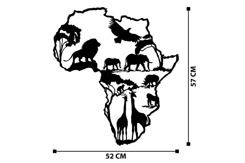 African 2 Veggdekor - Svart - Innredning - Veggdekorasjon - Skilt - Metallskilt