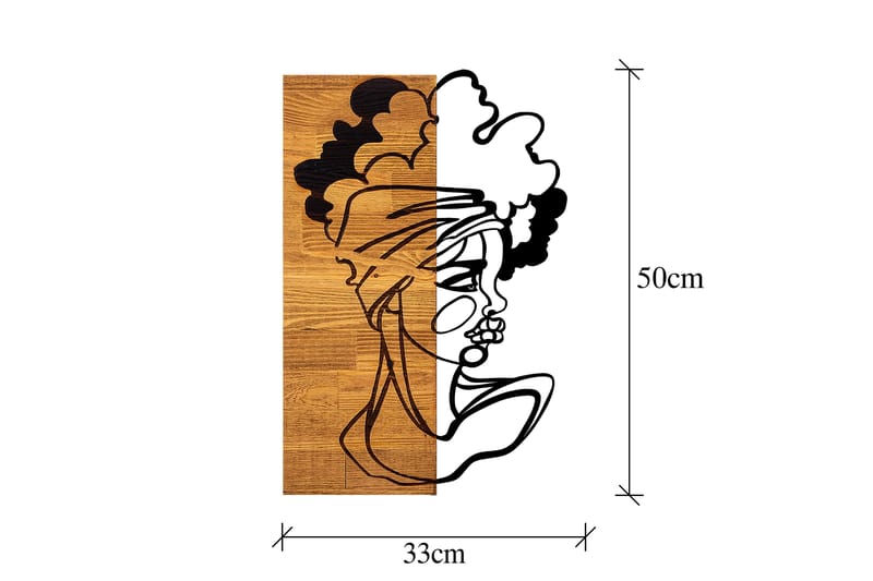 African Woman 3 Veggdekor - Svart/Lys Valnøtt - Innredning - Veggdekorasjon - Skilt - Metallskilt