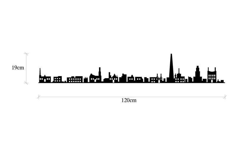 Antwerp Skyline Veggdekor - Svart - Innredning - Veggdekorasjon - Skilt - Metallskilt