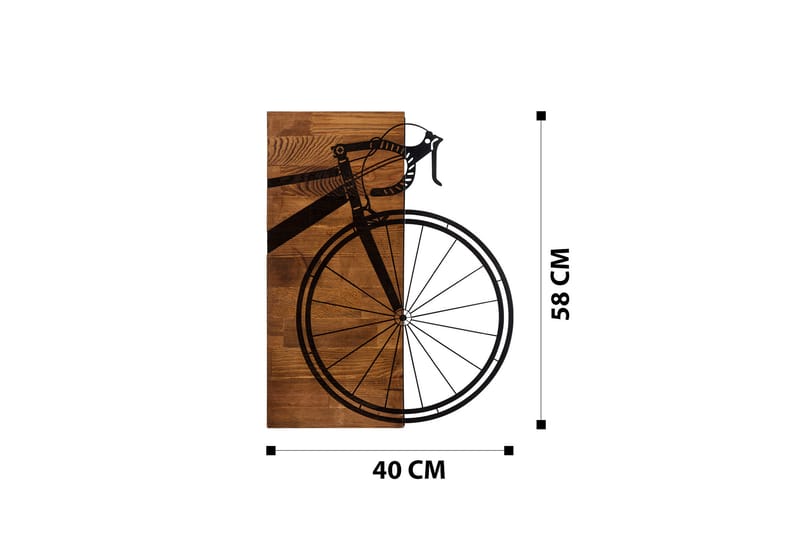 Bicycle Veggdekor - Svart/Valnøtt - Innredning - Veggdekorasjon - Skilt - Metallskilt