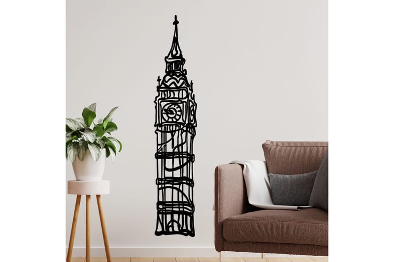 Big Ben Veggdekor - Svart - Innredning - Veggdekorasjon - Skilt - Metallskilt