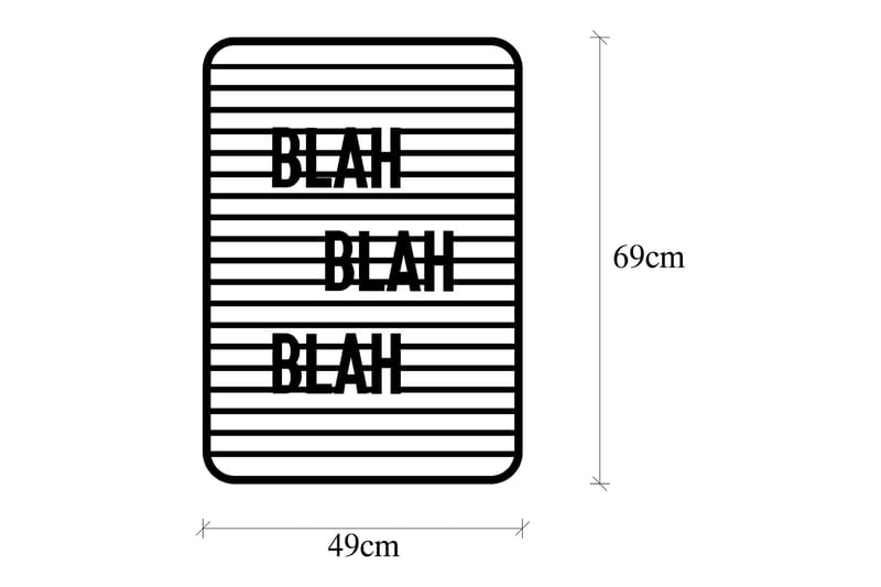 Blah Blah Blah Veggdekor - Svart - Innredning - Veggdekorasjon - Skilt - Metallskilt