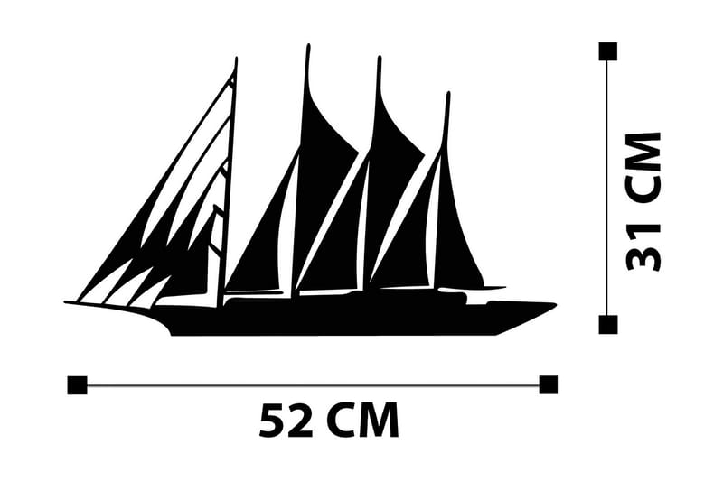 Boat Veggdekor - Svart - Innredning - Veggdekorasjon - Skilt - Metallskilt