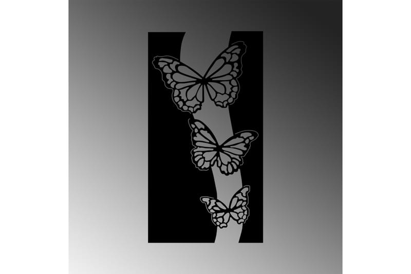 Butterfly 5 Veggdekor - Svart - Innredning - Veggdekorasjon - Skilt - Metallskilt