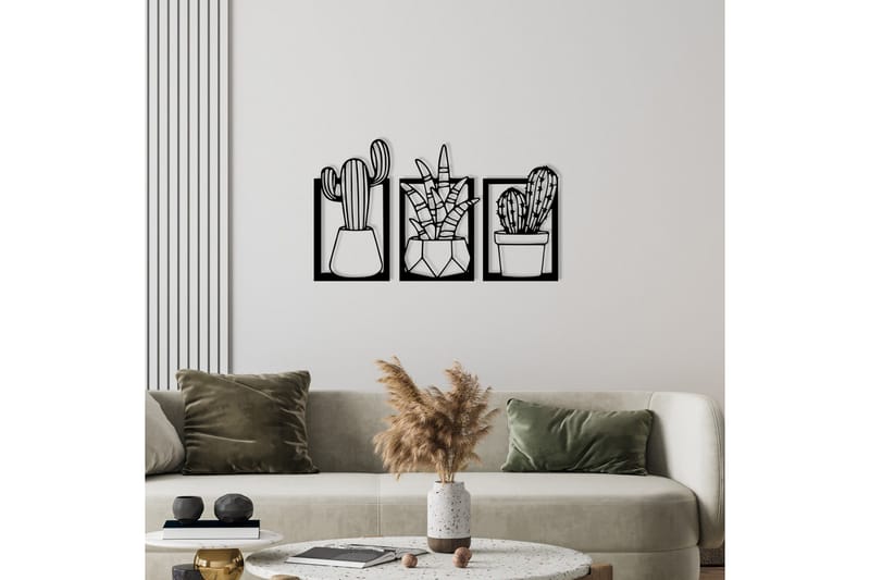 Cacti Veggdekor - Svart - Innredning - Veggdekorasjon - Skilt - Metallskilt