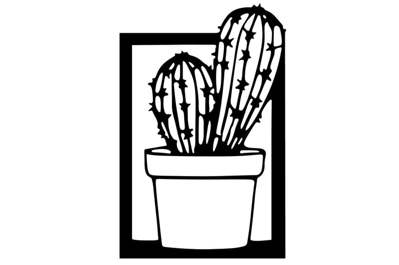 Cactus Veggdekor - Svart - Innredning - Veggdekorasjon - Skilt - Metallskilt