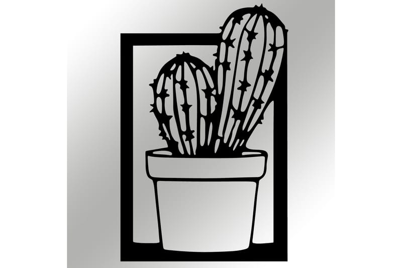 Cactus Veggdekor - Svart - Innredning - Veggdekorasjon - Skilt - Metallskilt