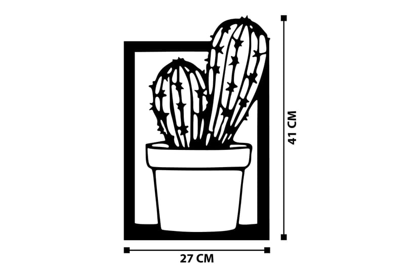 Cactus Veggdekor - Svart - Innredning - Veggdekorasjon - Skilt - Metallskilt