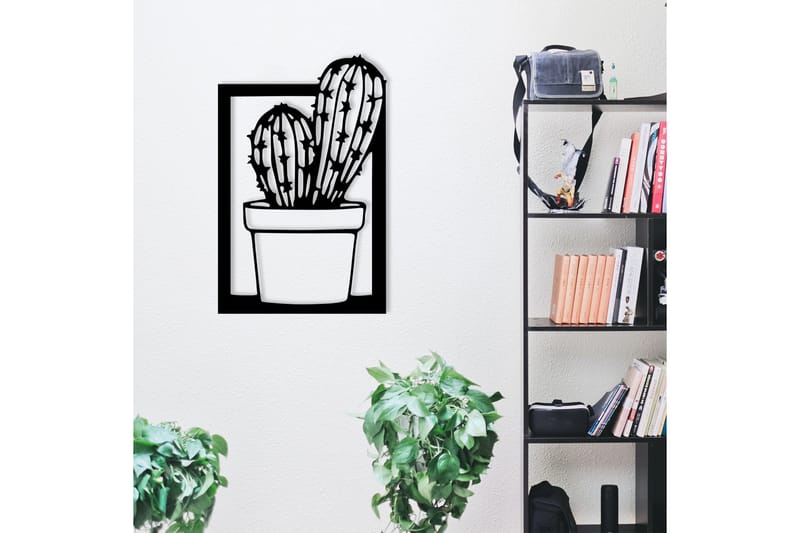 Cactus Veggdekor - Svart - Innredning - Veggdekorasjon - Skilt - Metallskilt