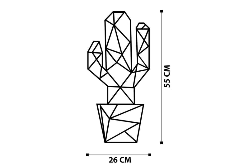 Cactus Veggdekor - Svart - Innredning - Veggdekorasjon - Skilt - Metallskilt