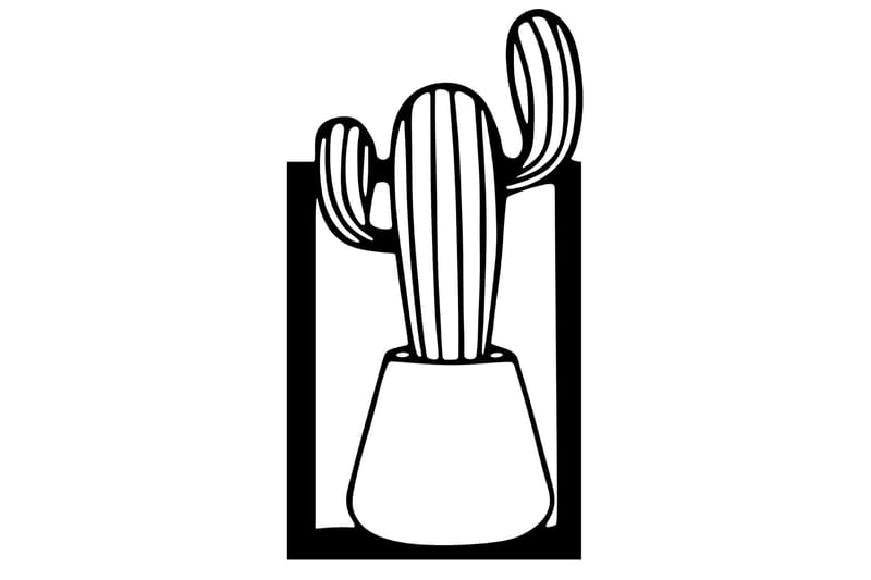 Cactus Veggdekor - Svart - Innredning - Veggdekorasjon - Skilt - Metallskilt