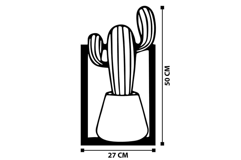 Cactus Veggdekor - Svart - Innredning - Veggdekorasjon - Skilt - Metallskilt