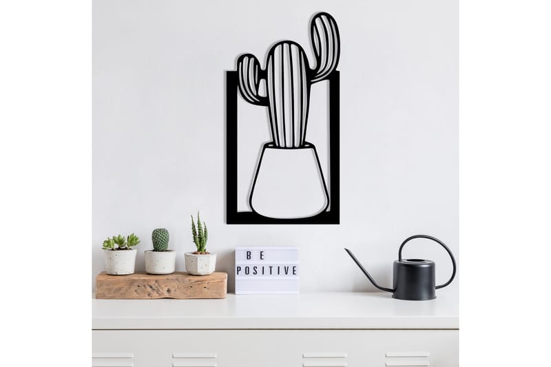 Cactus Veggdekor - Svart - Innredning - Veggdekorasjon - Skilt - Metallskilt