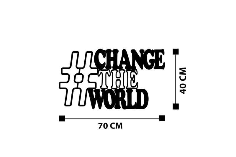 Change Veggdekor - Svart - Innredning - Veggdekorasjon - Skilt - Metallskilt