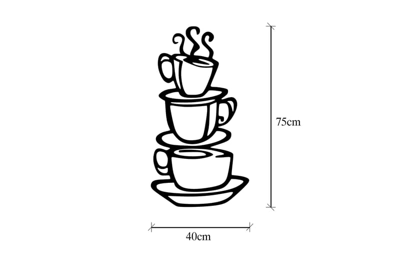 Coffee Veggdekor - Svart - Innredning - Veggdekorasjon - Skilt - Metallskilt