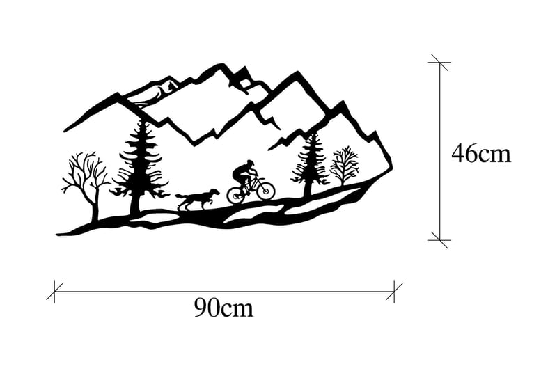 Cycling Tour Veggdekor - Svart - Innredning - Veggdekorasjon - Skilt - Metallskilt