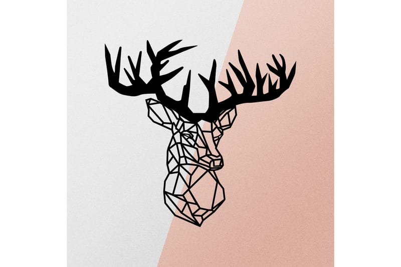 Deer Veggdekor - Svart - Metallskilt