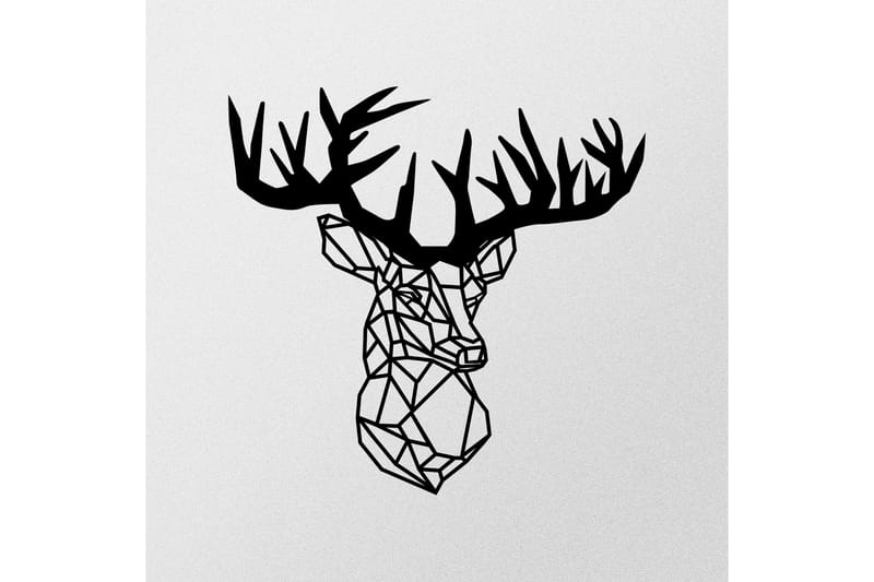 Deer Veggdekor - Svart - Metallskilt