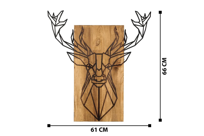 Deer Veggdekor - Svart/Valnøtt - Innredning - Veggdekorasjon - Skilt - Metallskilt