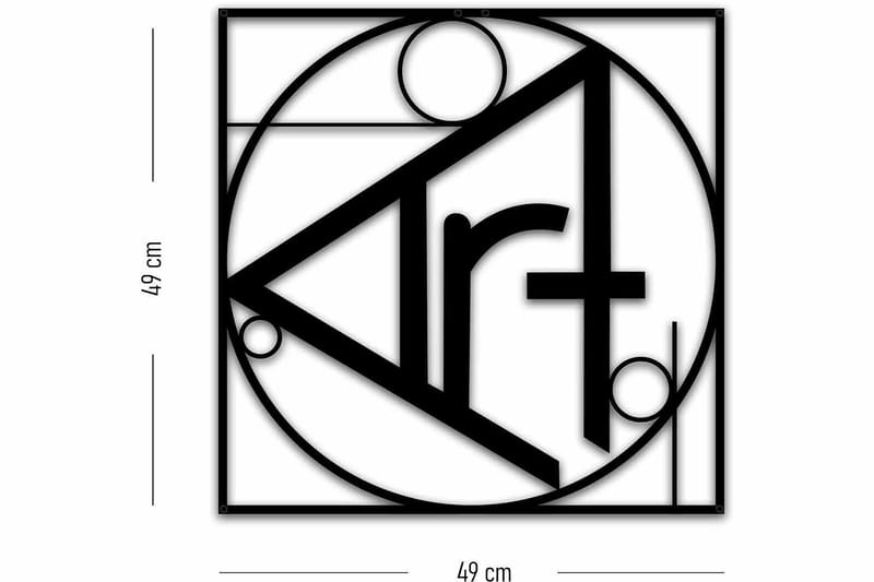 Dekorativ Veggdekor 49x49 cm - Svart - Innredning - Veggdekorasjon - Skilt - Metallskilt