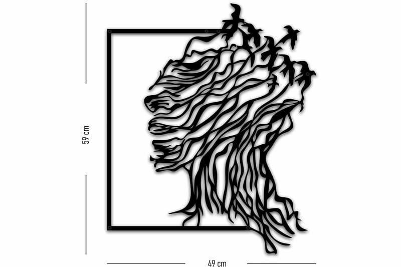 Dekorativ Veggdekor 49x59 cm - Svart - Innredning - Veggdekorasjon - Skilt - Metallskilt