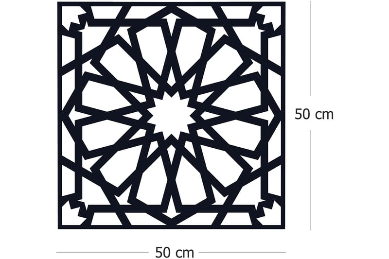 Dekorativ Veggdekor 50x50 cm - Svart - Innredning - Veggdekorasjon - Skilt - Metallskilt