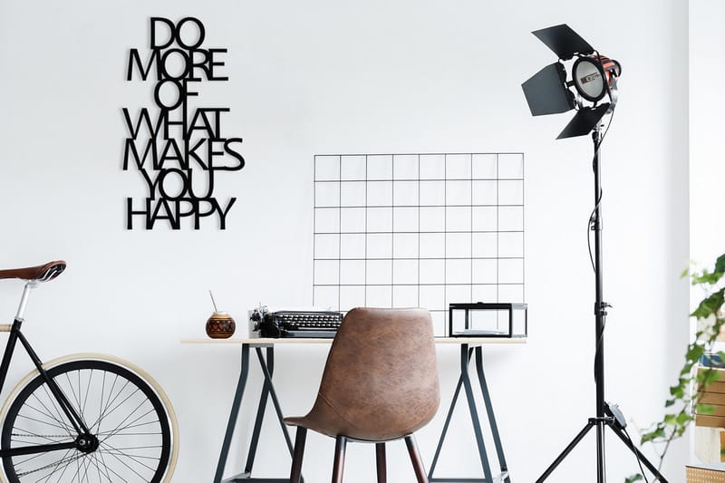 Do More Of What Makes You Happy Veggdekor - Svart - Innredning - Veggdekorasjon - Skilt - Metallskilt