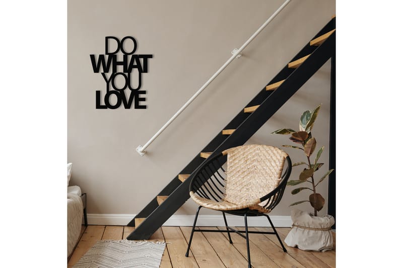 Do What You Love Veggdekor - Svart - Innredning - Veggdekorasjon - Skilt - Metallskilt