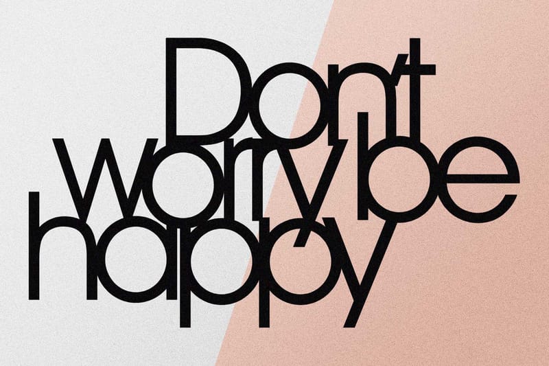 Don't Worry Be Happy Veggdekor - Svart - Innredning - Veggdekorasjon - Skilt - Metallskilt