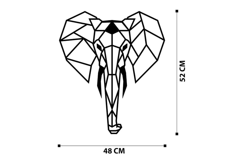 Elephant Veggdekor - Svart - Innredning - Veggdekorasjon - Skilt - Metallskilt