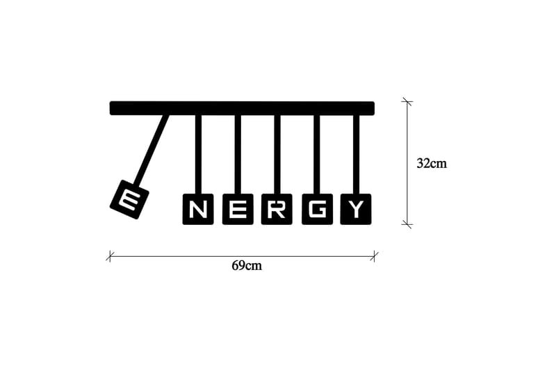 Energy Veggdekor - Svart - Innredning - Veggdekorasjon - Skilt - Metallskilt