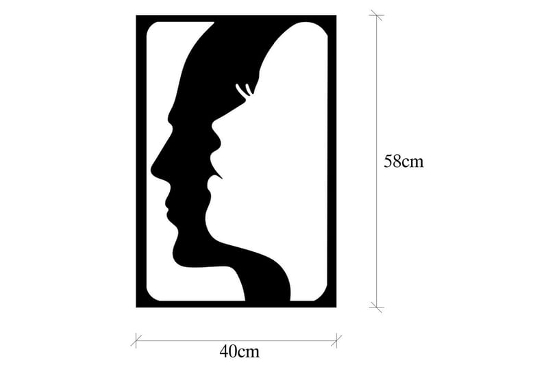 Face in Face Veggdekor - Svart - Innredning - Veggdekorasjon - Skilt - Metallskilt