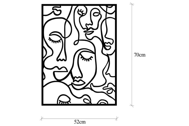 Faces 2 Veggdekor - Svart - Innredning - Veggdekorasjon - Skilt - Metallskilt