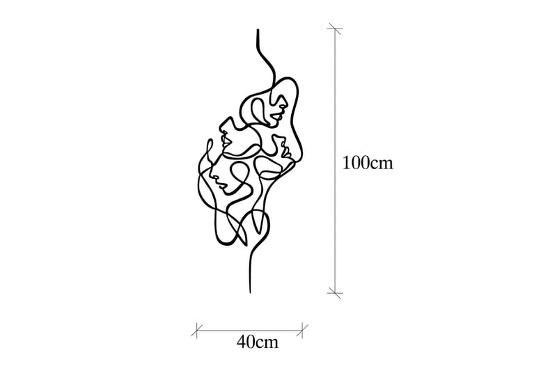 Faces Veggdekor - Svart - Innredning - Veggdekorasjon - Skilt - Metallskilt