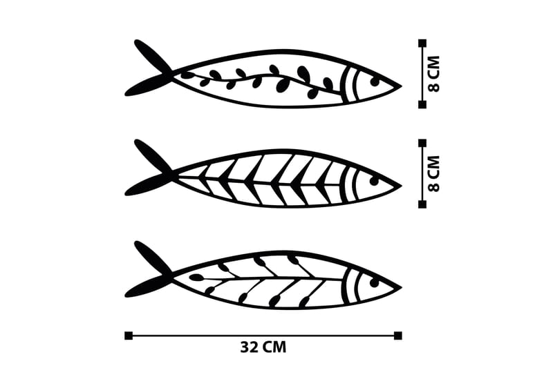 Fish Veggdekor - Svart - Innredning - Veggdekorasjon - Skilt - Metallskilt