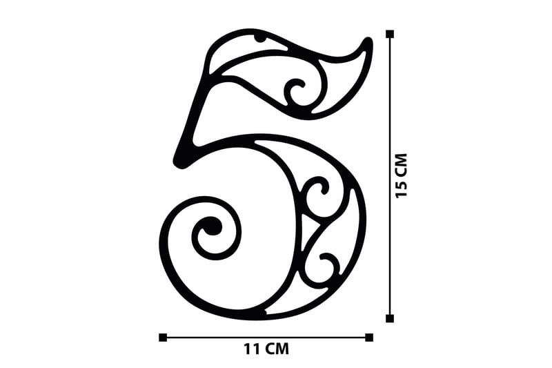 Five Veggdekor - Svart - Innredning - Veggdekorasjon - Skilt - Metallskilt