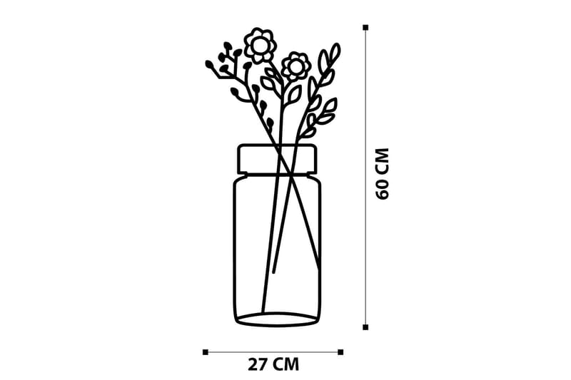 Flower 1 Veggdekor - Svart - Innredning - Veggdekorasjon - Skilt - Metallskilt