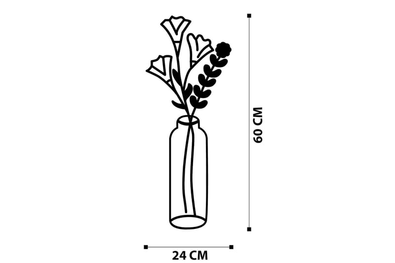 Flower 2 Veggdekor - Svart - Innredning - Veggdekorasjon - Skilt - Metallskilt