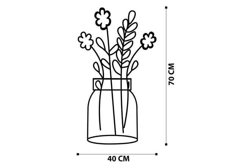 Flower 3 Veggdekor - Svart - Innredning - Veggdekorasjon - Skilt - Metallskilt